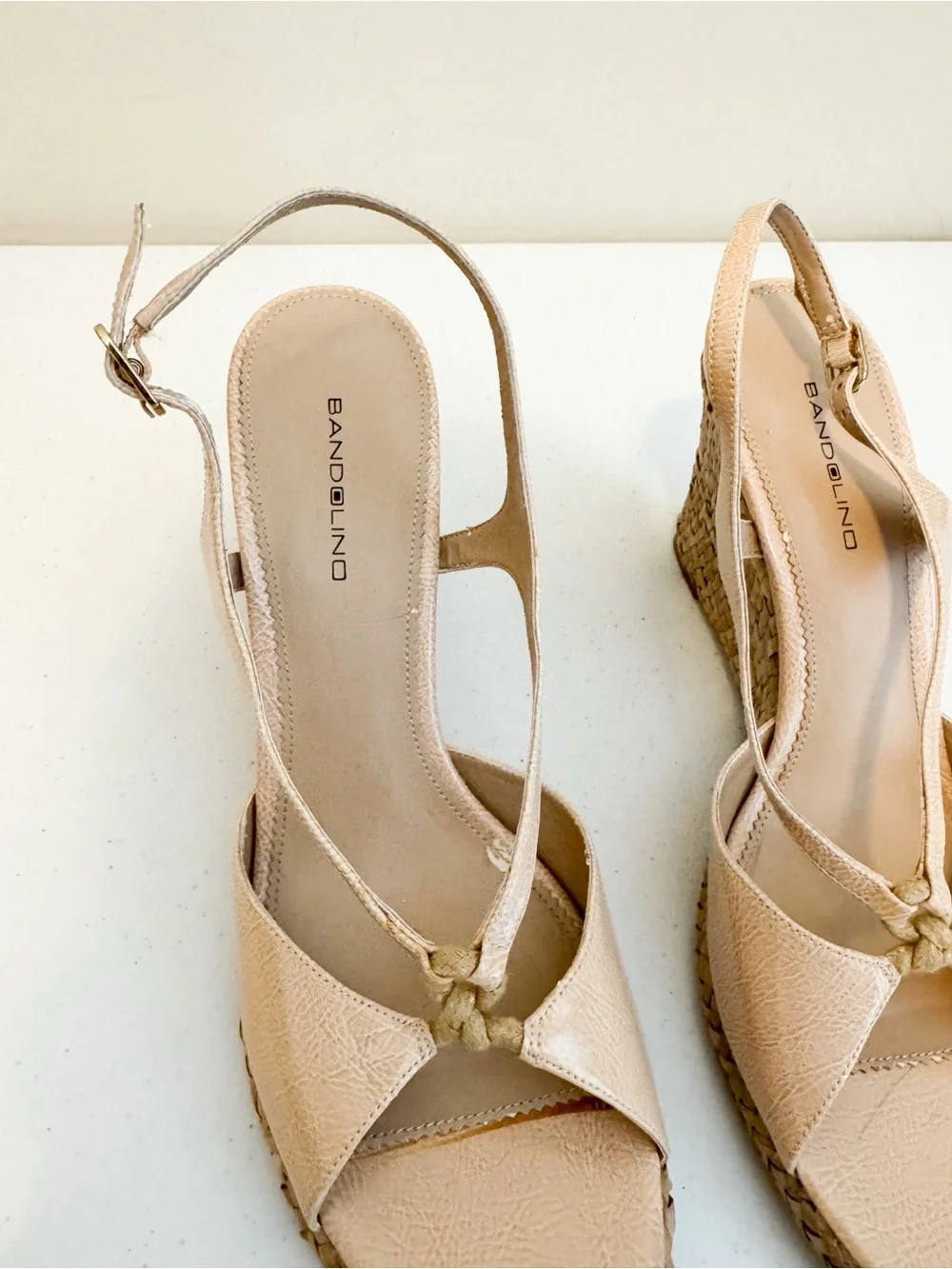 Women’s Bandolino Neutral Braided Espadrille Wedge Sandals - Nude